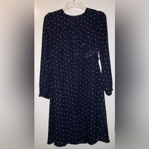 Banana Republic navy button down dress. Red and white detail design.